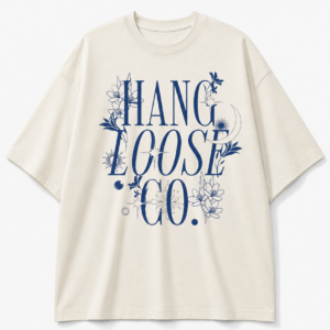 Oversized Cream T-Shirt with Botanical Typography
