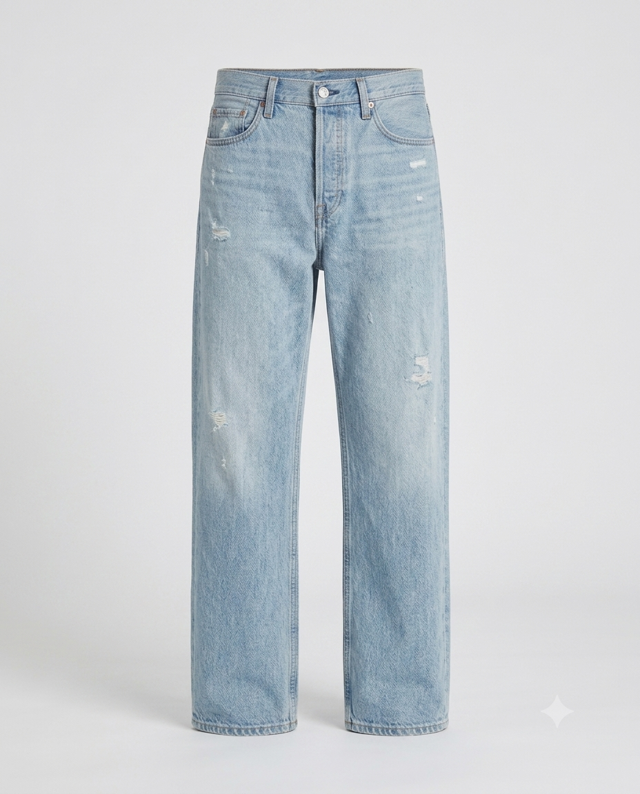 Blue Relaxed Baggy Jeans