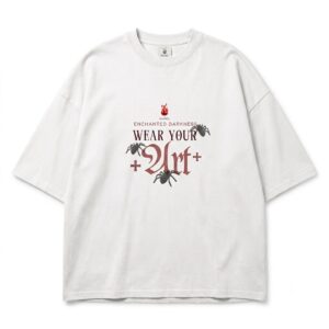 White Oversized Printed Tshirt
