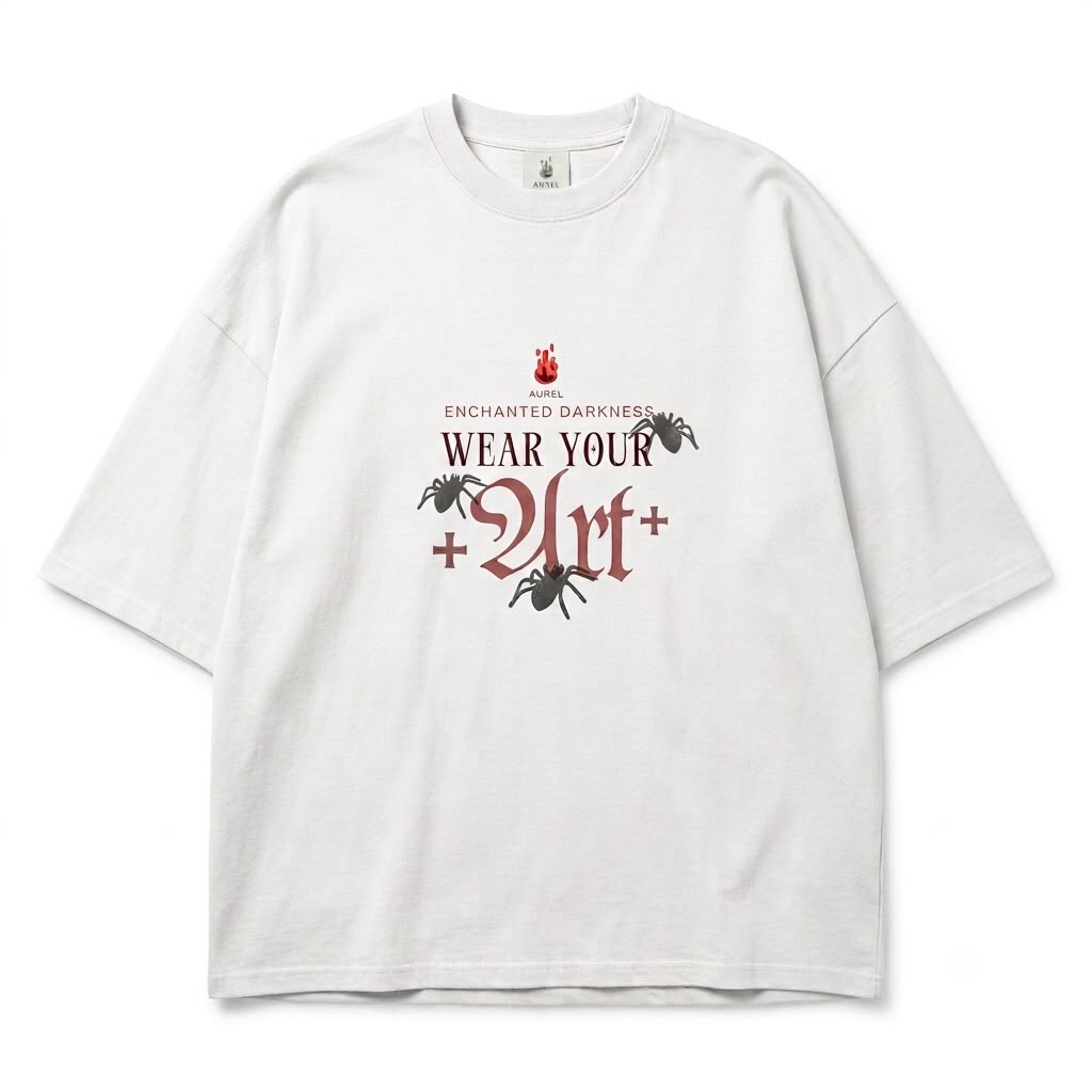 White Oversized Printed Tshirt